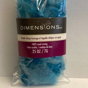 24 Dimensions FeltWorks 100% Wool Turquoise Curly Roving 0.25oz Needle Felting